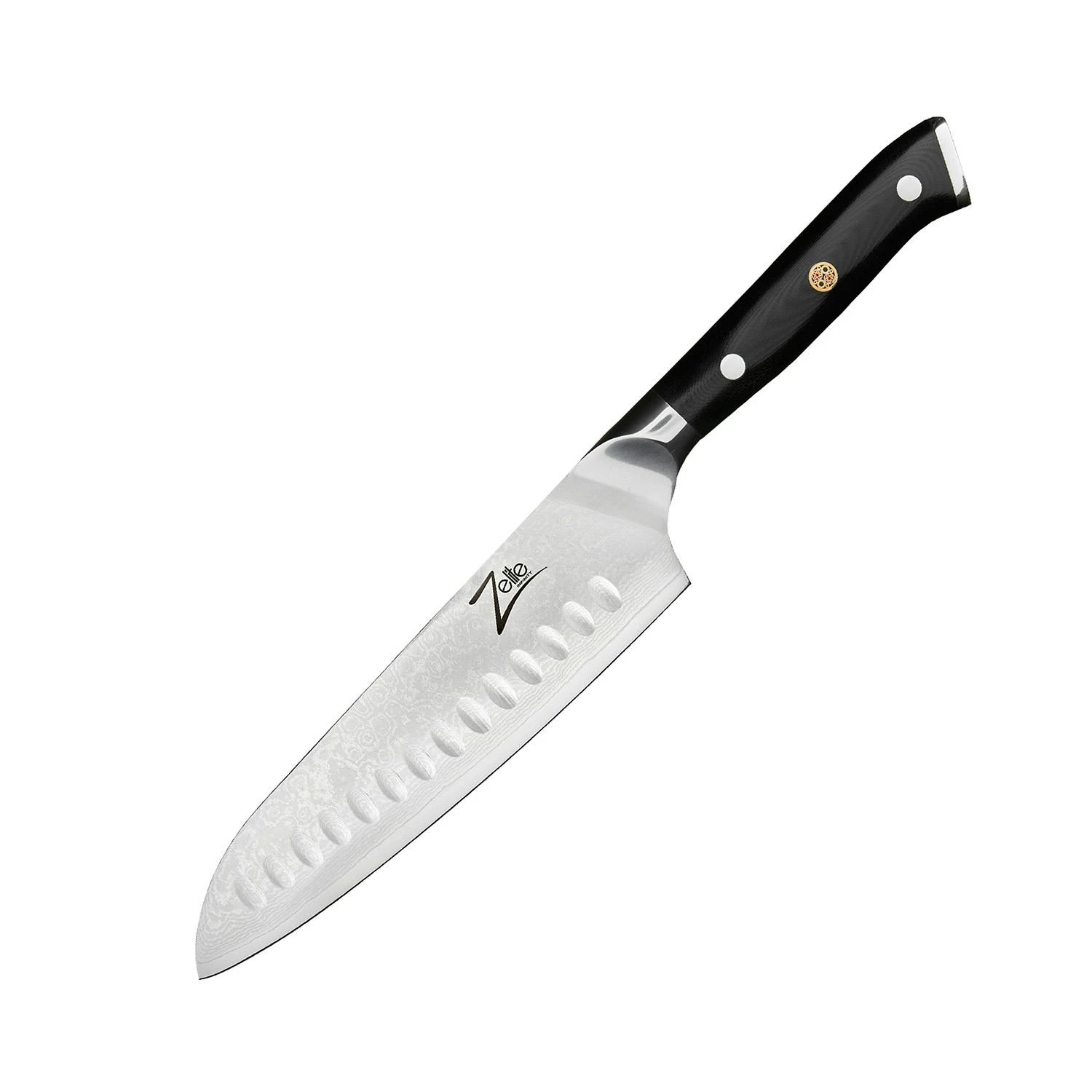 Executive-Plus Serie 10` Kochmesser 61 HRC Damaszenerstahl Schwarz 8 Executive-Plus Serie 10` Kochmesser 61 HRC Damaszenerstahl Schwarz – Bild 6