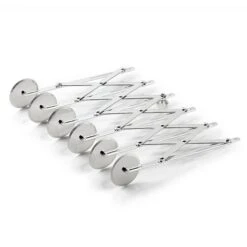 WAS Germany - Teigschneider, 6 Rädchen, Ø 5 Cm, 24 Cm, Mit Justierbarer Max. Schnittbreite 12 Cm, Edelstahl (1507006)