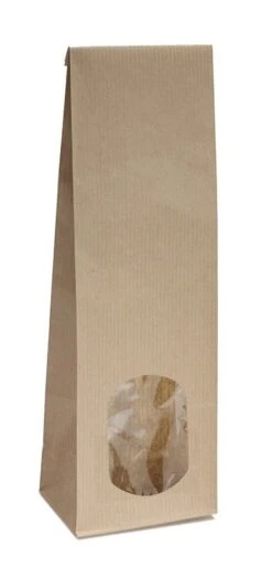 10x Blockbodenbeutel Mit Ovalem Sichtfenster - 100g - 7 X 4 X 20,5 Cm - Papiertüten Bodenbeutel Geschenktüte Tütchen (100g – Mit Ovalem Fenster)