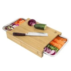 Bambus-Schneidebrett Mit 2 Auffangbehältern, Bambus / Kunststoff, 41 X 26,5 X 8,2 Cm, Braun -Backzeug Laden 2be05c81 dd59 472b 8301 8ab9ab5e563e 2