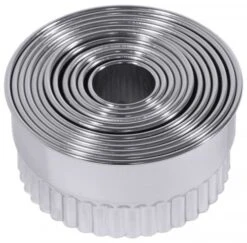 2x Contacto Ausstechsatz, Rund, Gewellt 12-teilig, Edelstahl, Durchmesser: 2,5 Cm - 10,5 Cm, Höhe: 5 Cm