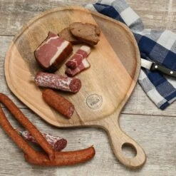 Schneidebrett Servierbrett Rund Mangoholz Natur Griff Pizzabrett 45cm -Backzeug Laden 5895482d 9b8c 4f73 9d87 a73ca593f85e