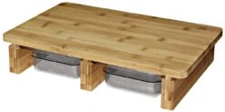 Bambus-Schneidebrett Mit 2 Auffangbehältern, Bambus / Kunststoff, 41 X 26,5 X 8,2 Cm, Braun