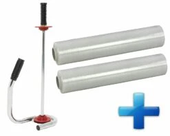 Sparset 2 Rollen Handstretchfolie Handwickelfolie 17my 50cm Mit Abroller DE LUXE