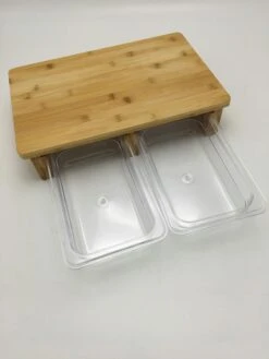 Bambus-Schneidebrett Mit 2 Auffangbehältern, Bambus / Kunststoff, 41 X 26,5 X 8,2 Cm, Braun -Backzeug Laden 891c7353 cbd9 4a05 be9c 9e78ecb01537