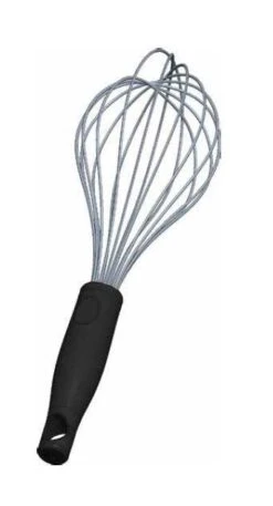 METRO Professional Schneebesen, Edelstahl/ Polypropylene / Thermoplastischer Kunststoff, 26.4 X 7.08 Cm, 8 Drähte, Rutschfester Griff, Schwarz