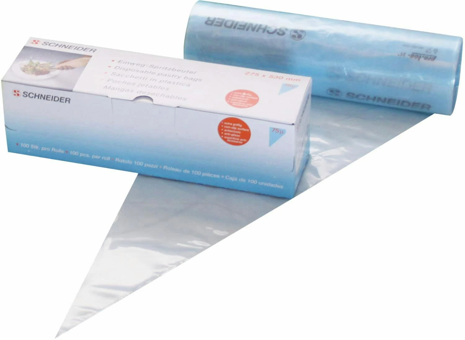 Schneider® Schneider - Einweg-Spritzbeutel, Geschlossene Spitze 350 X 195 Mm, 75 My, Gerollt. Farbe Blau 100 Stk./Box 4 Schneider® Schneider - Einweg-Spritzbeutel, Geschlossene Spitze 350 X 195 Mm, 75 My, Gerollt. Farbe Blau 100 Stk./Box – Bild 2