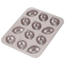 CHEFMADE | 12er Motivbackform Zitrone | 326x258x32mm | Champagnergold | Antihaft- & Silikonbeschichtet | Muffinform | Minikuchenform | Cup-Cakes